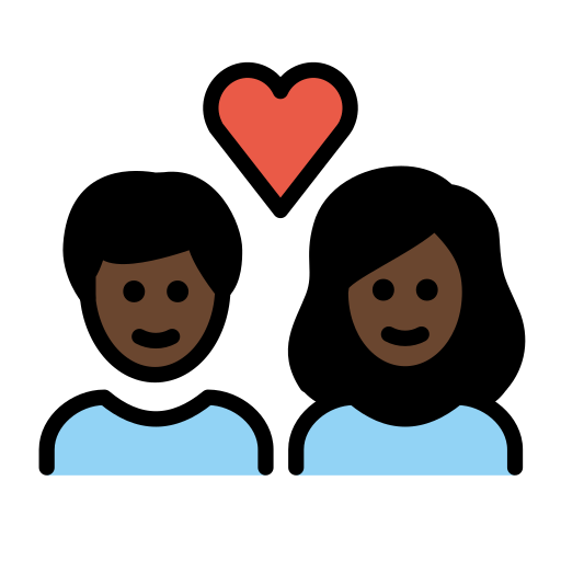 Couple With Heart: Dark Skin Tone on OpenMoji