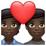 Couple With Heart: Dark Skin Tone on WhatsApp