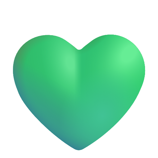 Green Heart on Microsoft 3D
