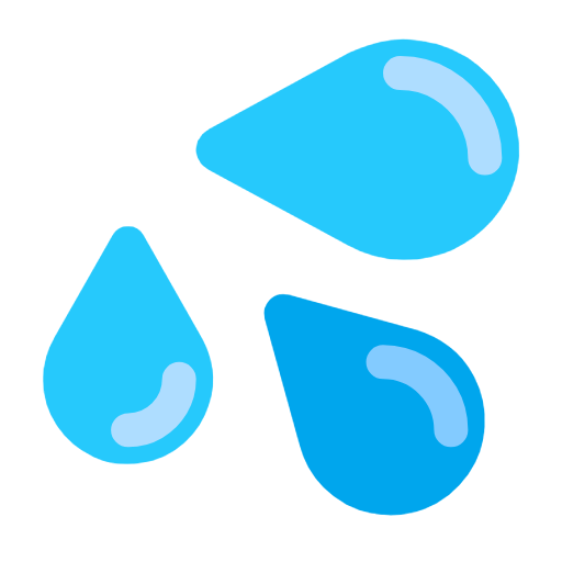 Splashing Sweat Symbol on Microsoft Fluent