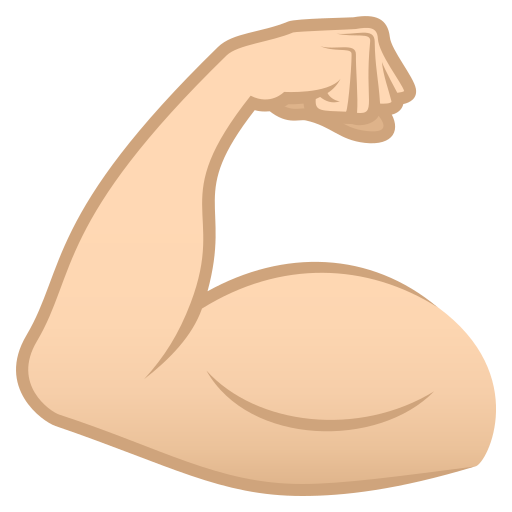 Flexed Biceps: Light Skin Tone on JoyPixels