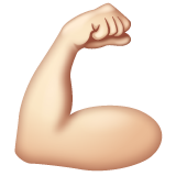Flexed Biceps: Light Skin Tone on WhatsApp