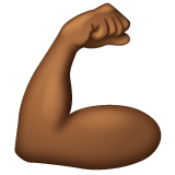 Flexed Biceps: Medium-Dark Skin Tone on WhatsApp
