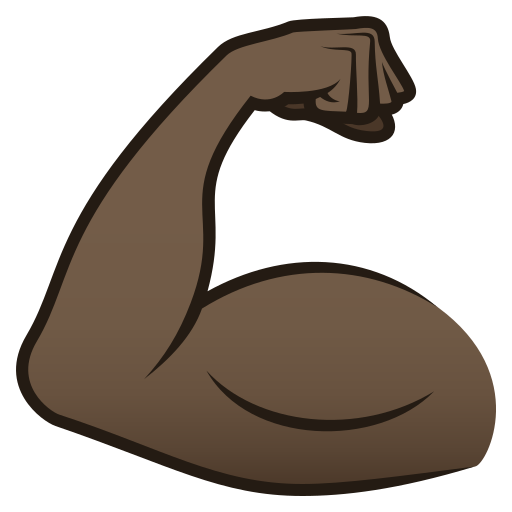 Flexed Biceps: Dark Skin Tone on JoyPixels