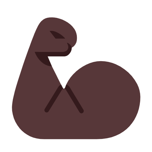 Flexed Biceps: Dark Skin Tone on Microsoft Fluent