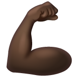 Flexed Biceps: Dark Skin Tone on WhatsApp
