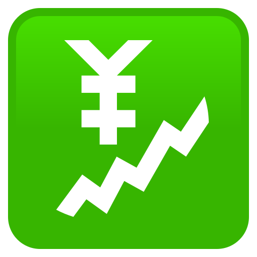 Chart With Upwards Trend And Yen Sign on JoyPixels