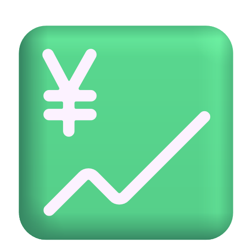 Chart With Upwards Trend And Yen Sign on Microsoft 3D