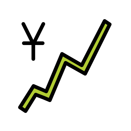 Chart With Upwards Trend And Yen Sign on OpenMoji