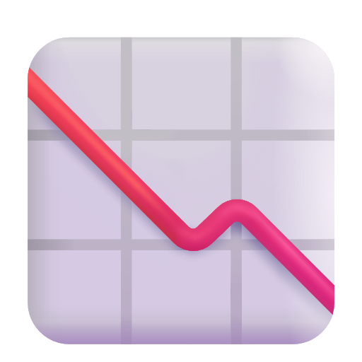 Chart With Downwards Trend on Microsoft 3D