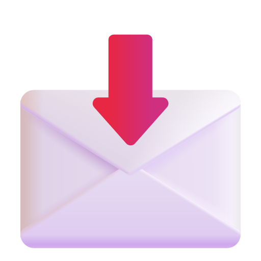 Envelope With Downwards Arrow Above on Microsoft 3D