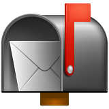 Open Mailbox With Raised Flag on WhatsApp