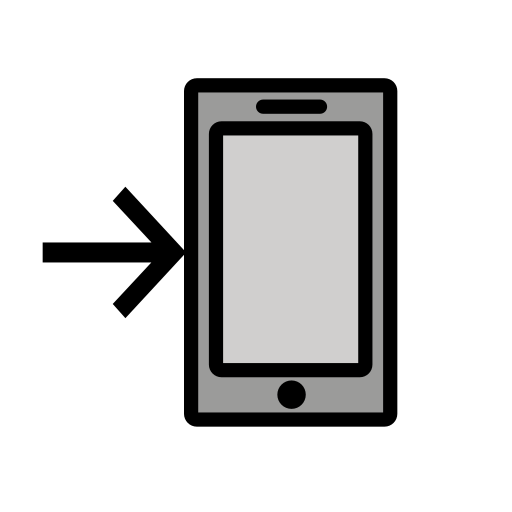 Mobile Phone With Rightwards Arrow At Left on OpenMoji