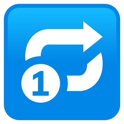 Clockwise Rightwards And Leftwards Open Circle Arrows With Circled One Overlay on JoyPixels