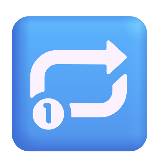 Clockwise Rightwards And Leftwards Open Circle Arrows With Circled One Overlay on Microsoft 3D