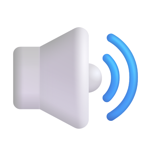 Speaker With Three Sound Waves on Microsoft 3D