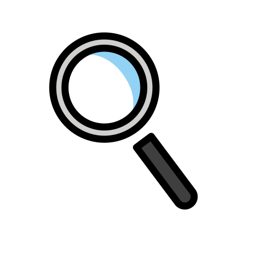 Left-pointing Magnifying Glass on OpenMoji
