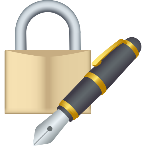 Lock With Ink Pen on JoyPixels