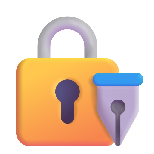 Lock With Ink Pen on Microsoft 3D