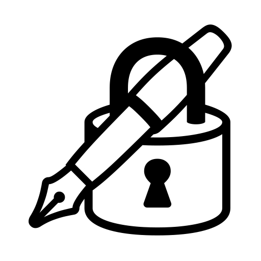 Lock With Ink Pen on Noto Emoji