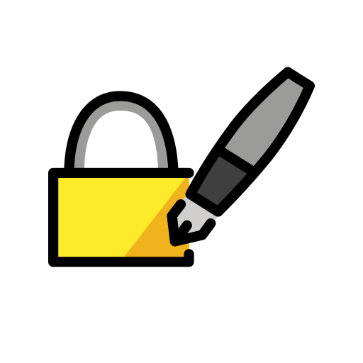Lock With Ink Pen on OpenMoji