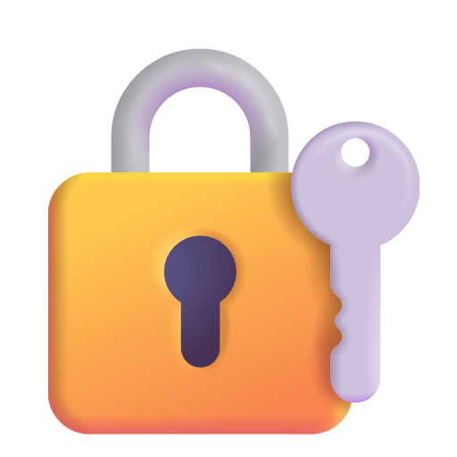 Closed Lock With Key on Microsoft 3D