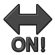 On With Exclamation Mark With Left Right Arrow Above on Samsung