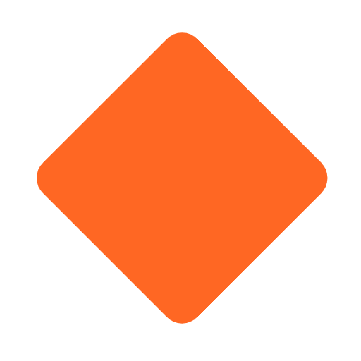 Large Orange Diamond on Microsoft Fluent