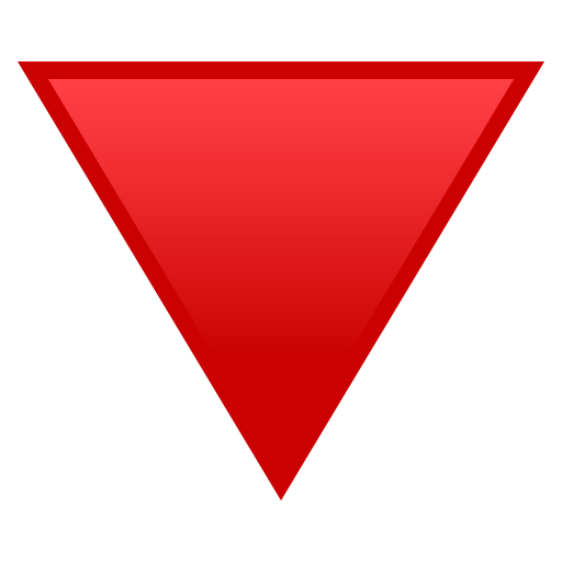 Down-pointing Red Triangle on JoyPixels