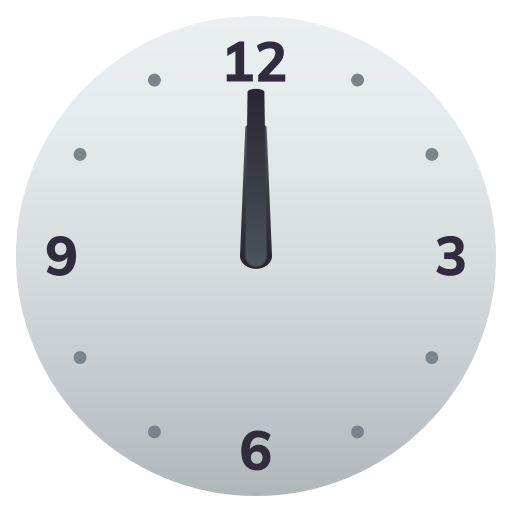Clock Face Twelve Oclock on JoyPixels