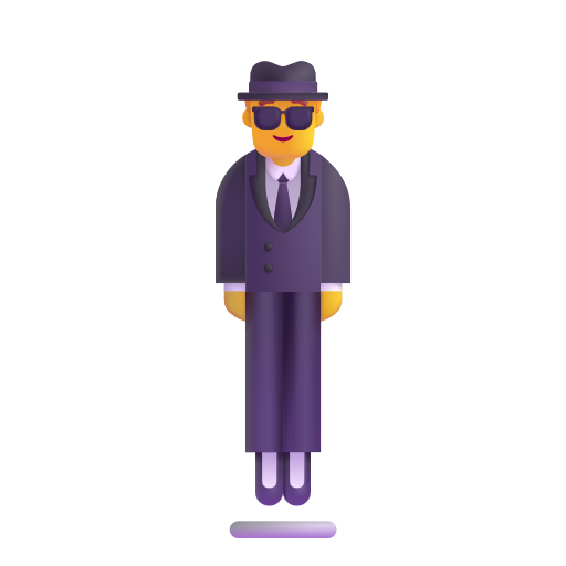 Person In Suit Levitating on Microsoft 3D
