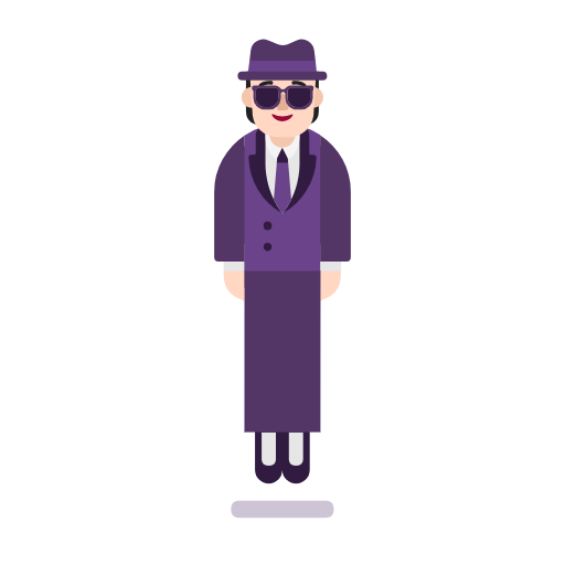 Person In Suit Levitating: Light Skin Tone on Microsoft Fluent