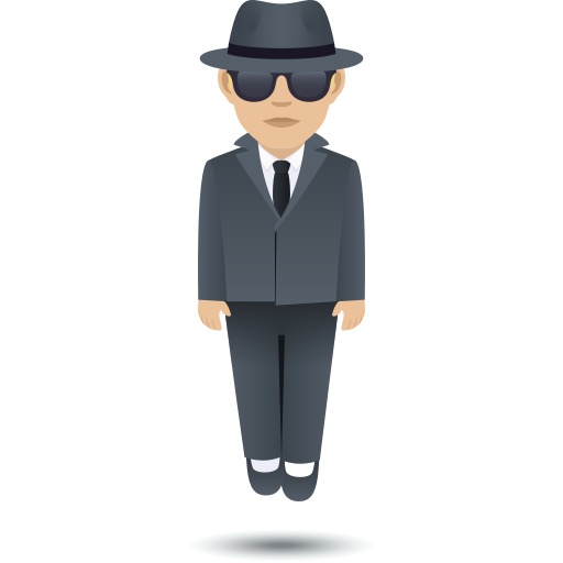 Person In Suit Levitating: Medium-Light Skin Tone on JoyPixels