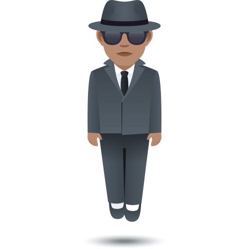 Person In Suit Levitating: Medium Skin Tone on JoyPixels