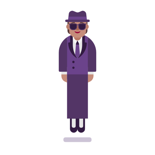 Person In Suit Levitating: Medium Skin Tone on Microsoft Fluent