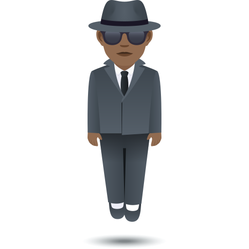 Person In Suit Levitating: Medium-Dark Skin Tone on JoyPixels