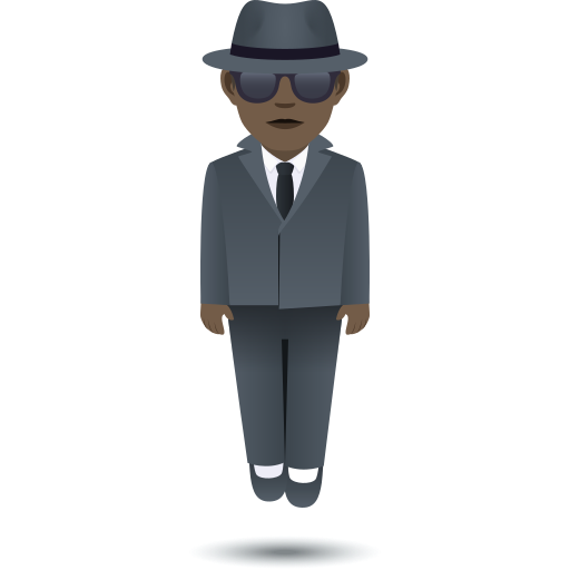 Person In Suit Levitating: Dark Skin Tone on JoyPixels