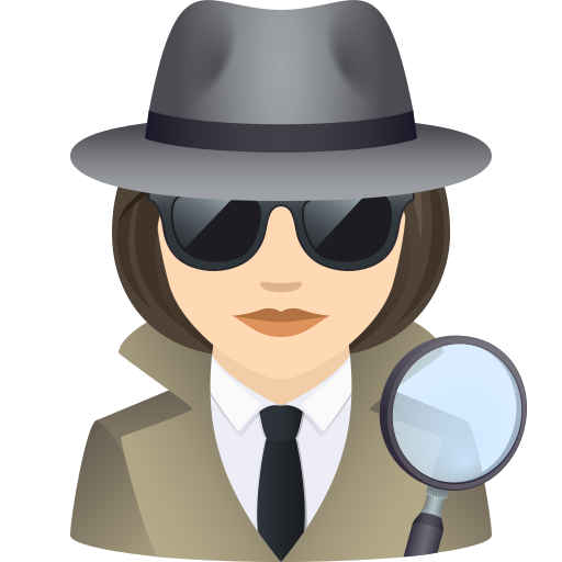 Woman Detective: Light Skin Tone on JoyPixels