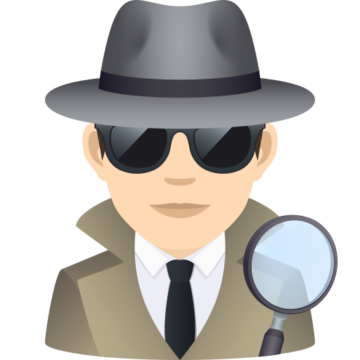 Man Detective: Light Skin Tone on JoyPixels