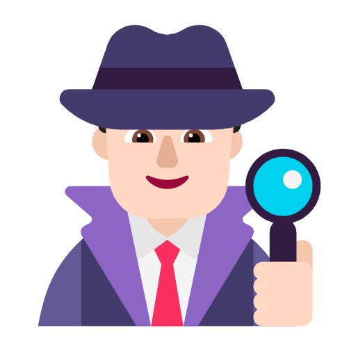 Man Detective: Light Skin Tone on Microsoft Fluent