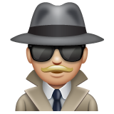 Man Detective: Medium-Light Skin Tone on WhatsApp