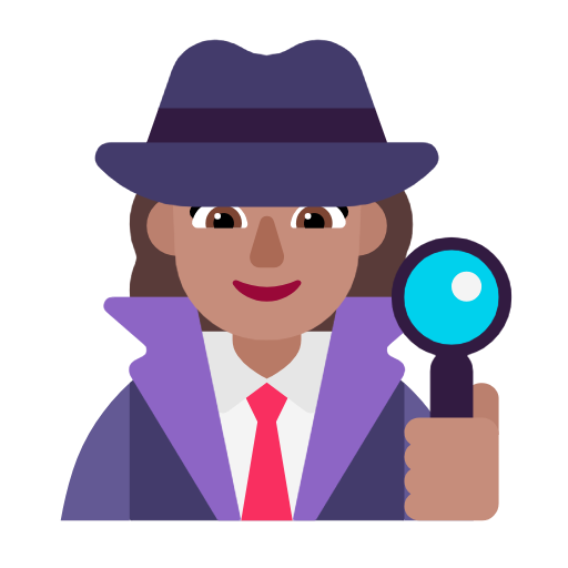 Woman Detective: Medium Skin Tone on Microsoft Fluent