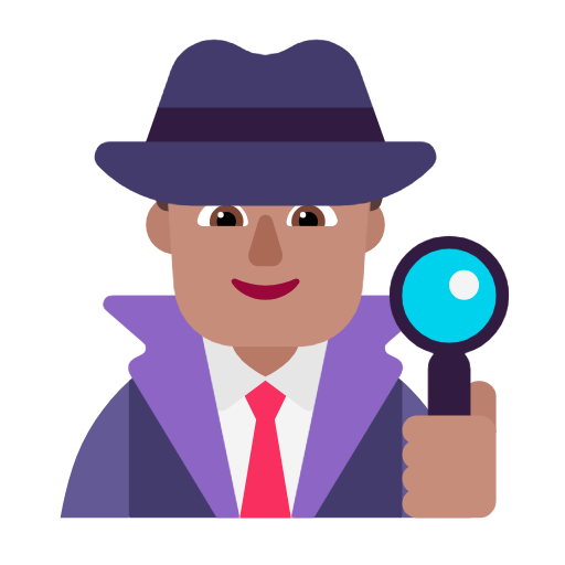 Man Detective: Medium Skin Tone on Microsoft Fluent