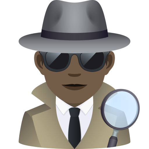 Man Detective: Dark Skin Tone on JoyPixels