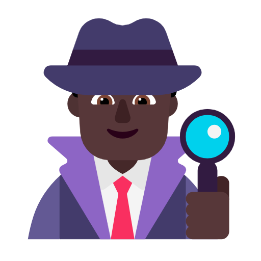Man Detective: Dark Skin Tone on Microsoft Fluent