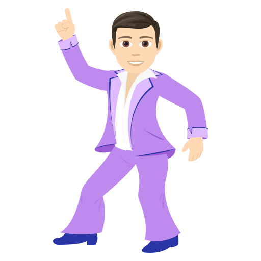 Man Dancing: Light Skin Tone on JoyPixels