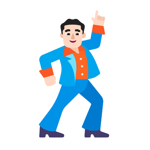 Man Dancing: Light Skin Tone on Microsoft Fluent