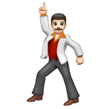 Man Dancing: Light Skin Tone on WhatsApp