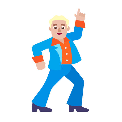 Man Dancing: Medium-Light Skin Tone on Microsoft Fluent