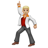 Man Dancing: Medium-Light Skin Tone on WhatsApp